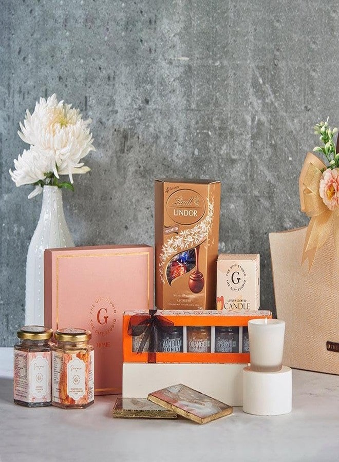THE GIFT STUDIO.COM Small Big Things Hamper | Cozy Comfort Gift Box with Gourmet Treats & Essentials | Perfect Relaxation Gift for Home, Birthday, Anniversary & Thoughtful Occasions | Premium Gift Hamper for your Loved One - Image 2